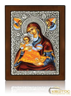 Ασημένια Εικόνα Παναγία Πλατυτέρα Αγιογραφία 