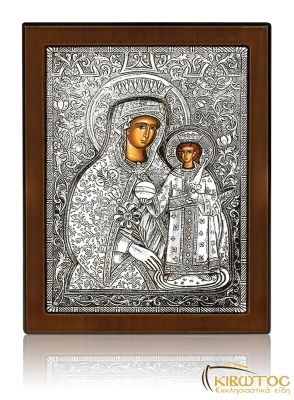 Ασημένια Εικόνα Παναγία Ρόδον Αμάραντον