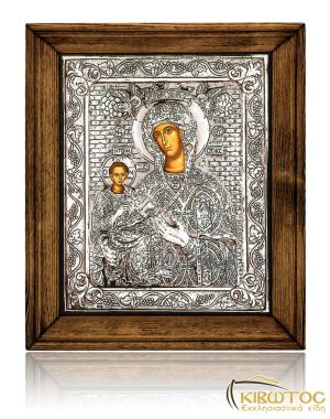 Εικόνα Ασημένια Παναγία Ρώσικη 27x23cm