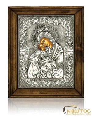 Εικόνα Ασημένια Παναγία Γλυκοφιλούσα Ρωσσική