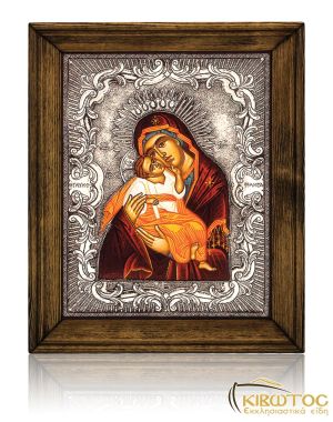 Εικόνα Ασημένια Παναγία Γλυκοφιλούσα Ρωσσική
