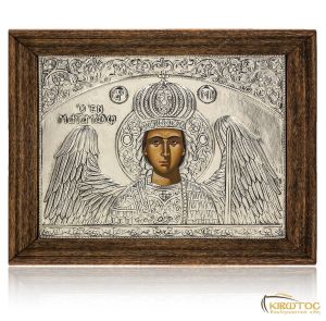 Εικόνα Ασημένια Αρχάγγελος Μιχαήλ Μανταμάδων 30x25cm