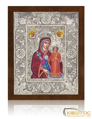 Ασημένια Εικόνα Παναγία Ρόδον Αμάραντον