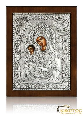 Ασημένια Εικόνα Παναγία Γλυκασμός των Αγγέλων