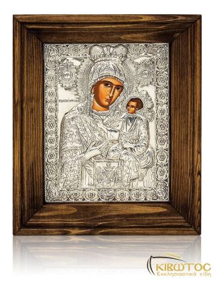 Εικόνα Ασημένια Παναγία Εκατονταπυλιανή 21x17cm