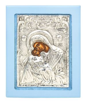 Εικόνα Παναγία Γλυκοφιλούσα Ασήμι 925°