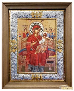 Εικόνα Ασημένια Παναγία Παντάνασσα με Κορνίζα 38x30