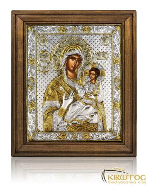 Εικόνα Ασημένια Παναγία η Πάντων Χαρά 55x47cm