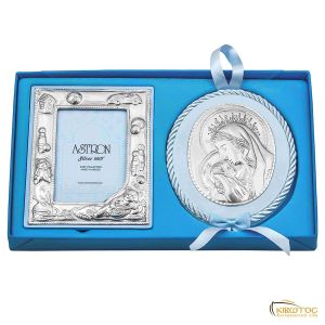 Παιδικό Σετ Κορνίζα και Εικόνα Ασημένια