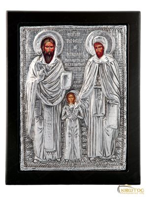 Εικόνα Άγιος Ραφαήλ, Νικόλαος και Ειρήνη Μεταλλική