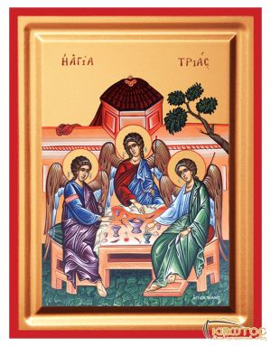 Εικόνα Η Φιλοξενία του Αβραάμ Μεταξοτυπία