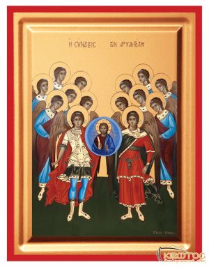 Εικόνα Η Σύναξη των Αρχαγγέλων Μεταξοτυπία