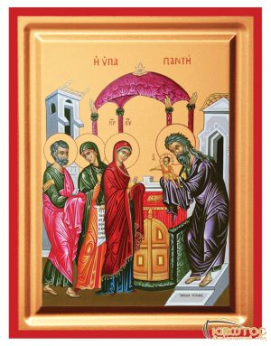 Εικόνα Υπαπαντή του Κυρίου Μεταξοτυπία