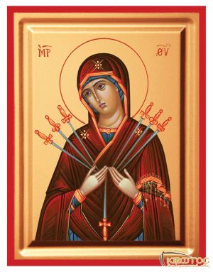 Εικόνα Παναγία Επτάσπαθη Μεταξοτυπία