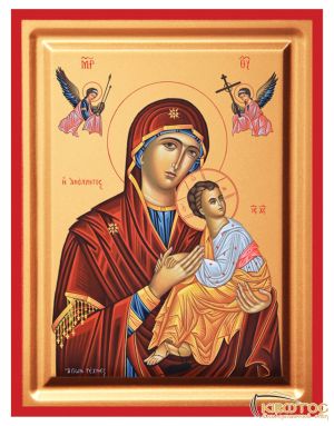 Εικόνα Παναγία Αμόλυντος Μεταξοτυπία