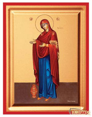 Εικόνα Παναγία Γερόντισσα Μεταξοτυπία