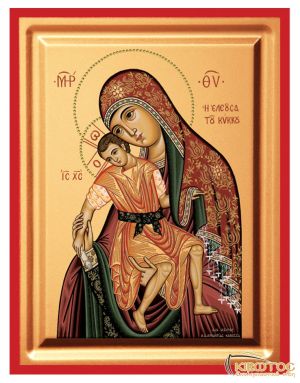 Εικόνα Παναγία Κυκκώτισσα Μεταξοτυπία