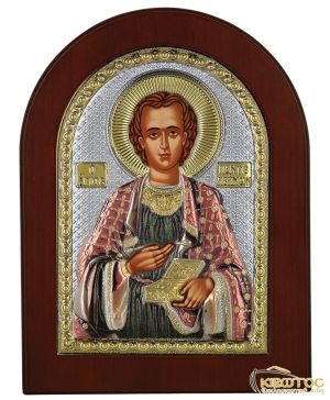 Εικόνα Ασημένια Άγιος Παντελεήμων Οβάλ