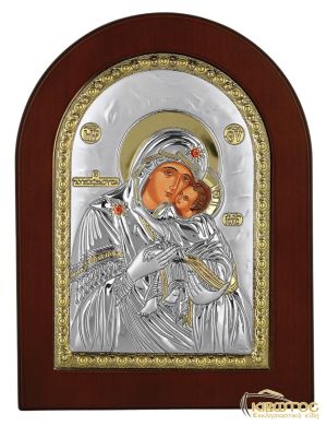 Εικόνα Ασημένια Παναγία Γλυκοφιλούσα Οβάλ