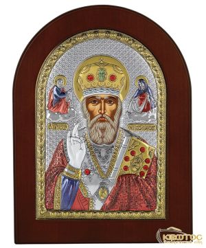 Εικόνα Ασημένια Άγιος Νικόλαος Οβάλ