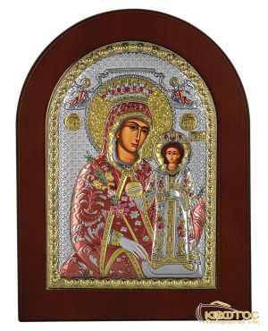 Εικόνα Ασημένια Παναγία Ρόδον το Αμάραντο Οβάλ