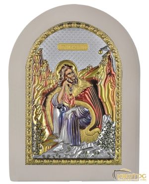Εικόνα Ασημένια Προφήτης Ηλίας Οβάλ