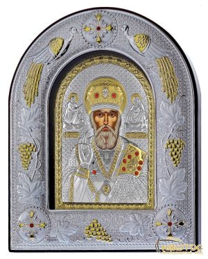 Εικόνα Άγιος Νικόλαος Ασημένια Χειροποίητη