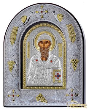 Εικόνα Άγιος Σπυρίδων Ασημένια Χειροποίητη
