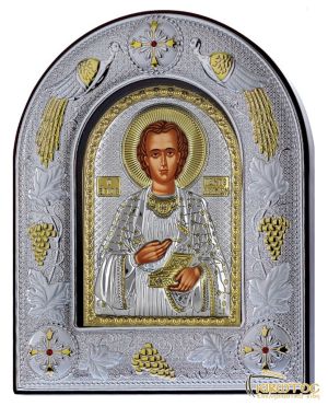 Εικόνα Άγιος Παντελεήμων Ασημένια Χειροποίητη