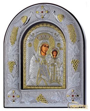 Εικόνα Παναγία Ρόδον Αμάραντον Ασημένια Χειροποίητη