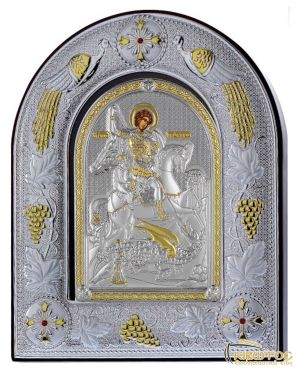 Εικόνα Άγιος Γεώργιος Ασημένια Χειροποίητη