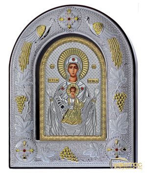 Εικόνα Παναγία η Τσαμπίκα Ασημένια Χειροποίητη