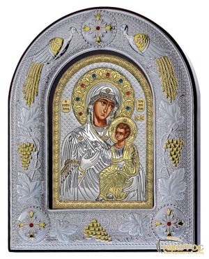 Εικόνα Παναγία Πορταΐτισσα Ασημένια Χειροποίητη