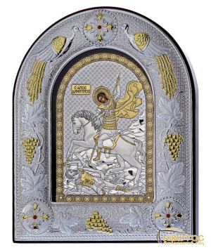 Εικόνα Άγιος Δημήτριος Ασημένια Χειροποίητη