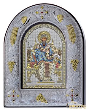 Εικόνα Άγιος Σπυρίδων Ασημένια Χειροποίητη