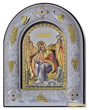 Εικόνα Προφήτης Ηλίας Ασημένια Χειροποίητη