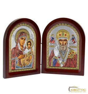 Εικόνα Δίπτυχη Παναγία Ιεροσολυμίτισσα και Άγιος Νικόλαος