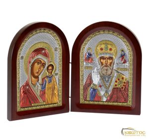 Εικόνα Δίπτυχη Παναγία Καζάν και Άγιος Νικόλαος