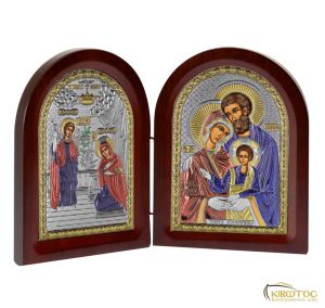 Εικόνα Δίπτυχη Ευαγγελισμός της Θεοτόκου και Αγία Οικογένεια