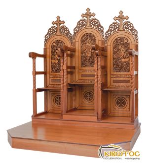 Στασίδι Ψαλτών Τρεις Θέσεις με Βάθρο 939