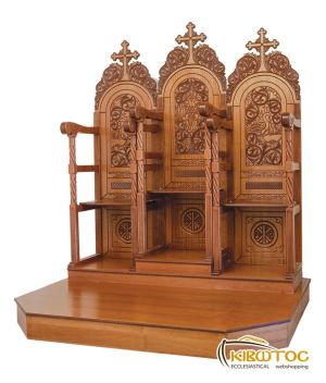 Στασίδι Ψαλτών Τρεις Θέσεις με Βάθρο 940