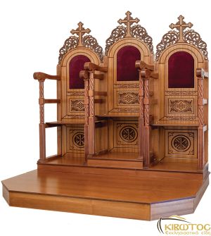 Στασίδι Ψαλτών Τρεις Θέσεις με Βάθρο 941