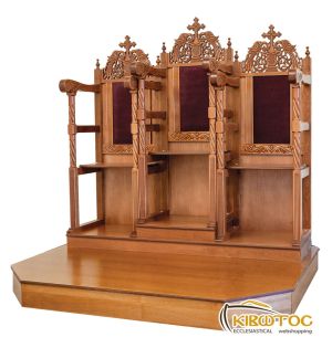 Στασίδι Ψαλτών Τρεις Θέσεις με Βάθρο 943