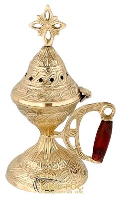 Λιβανιστήρι Θυμιατό Μπρούτζινο με ξύλινη λαβή