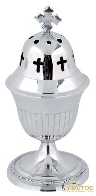 καντήλι επιτραπέζιο μεταλλικό χρώμα ασημί ύψος 16cm