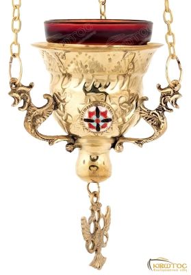 Καντήλι Μπρούτζινο Μικρό Κρεμαστό με Σμάλτο