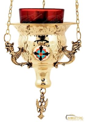 Καντήλι Μπρούτζινο Κρεμαστό με Σμάλτο