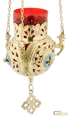 Καντήλι Μπρούτζινο Κρεμαστό με Σμάλτο