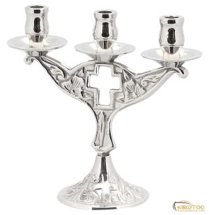 Κηροπήγιο Τρίκερο Επινικελωμένο