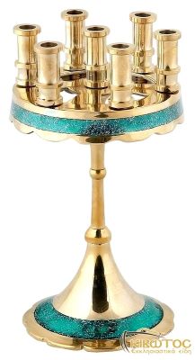 Κηροπήγιο Επτάκερο Μπρούτζινο με Σμάλτο